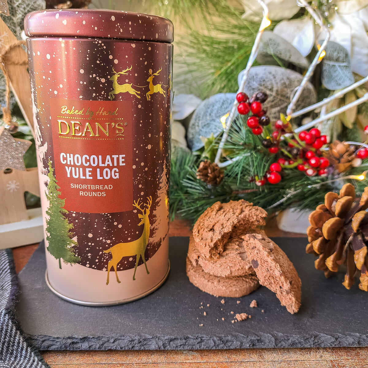 Chocolate Yule Log Shortbread Rounds 150g - Buy 2 for £8! 