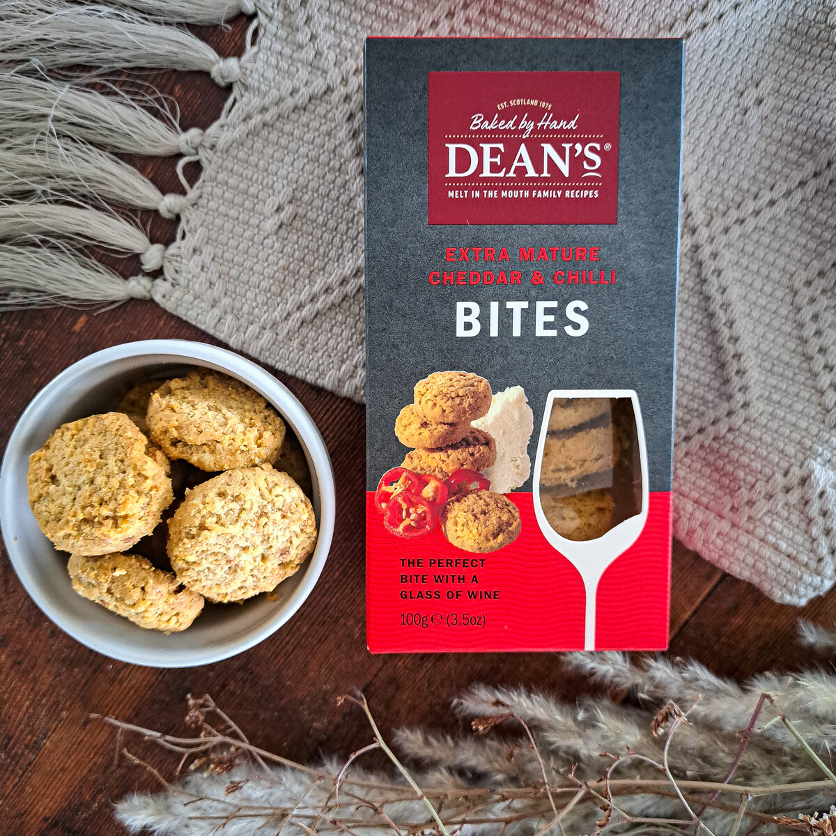 Buy the Extra Mature Cheddar & Chilli Bites 100g online at Dean's of Huntly Ltd