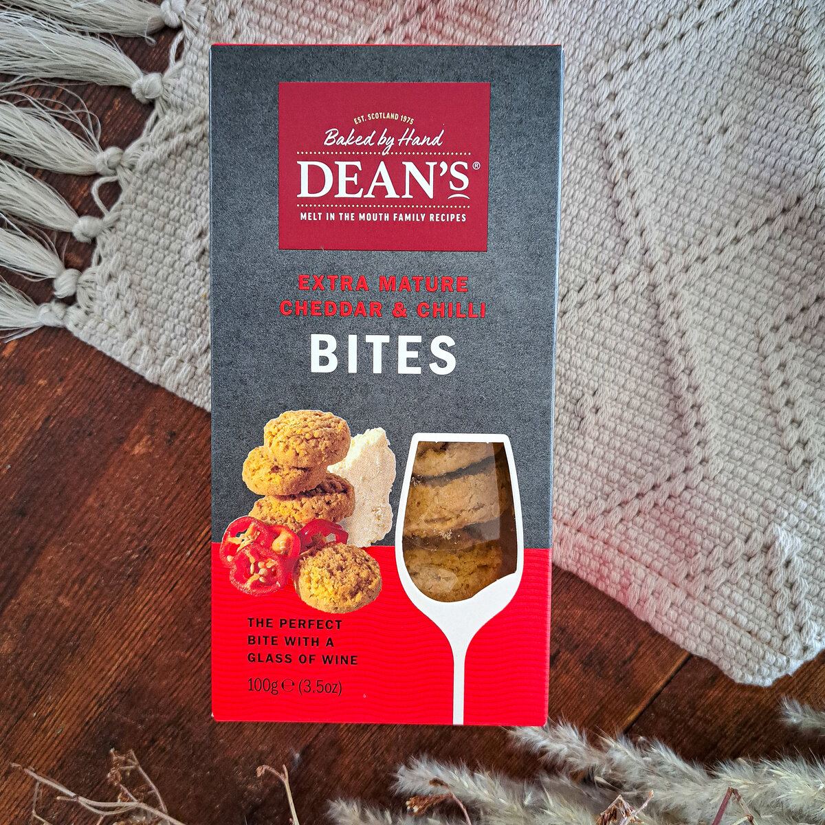 Buy the Extra Mature Cheddar & Chilli Bites 100g online at Dean's of Huntly Ltd