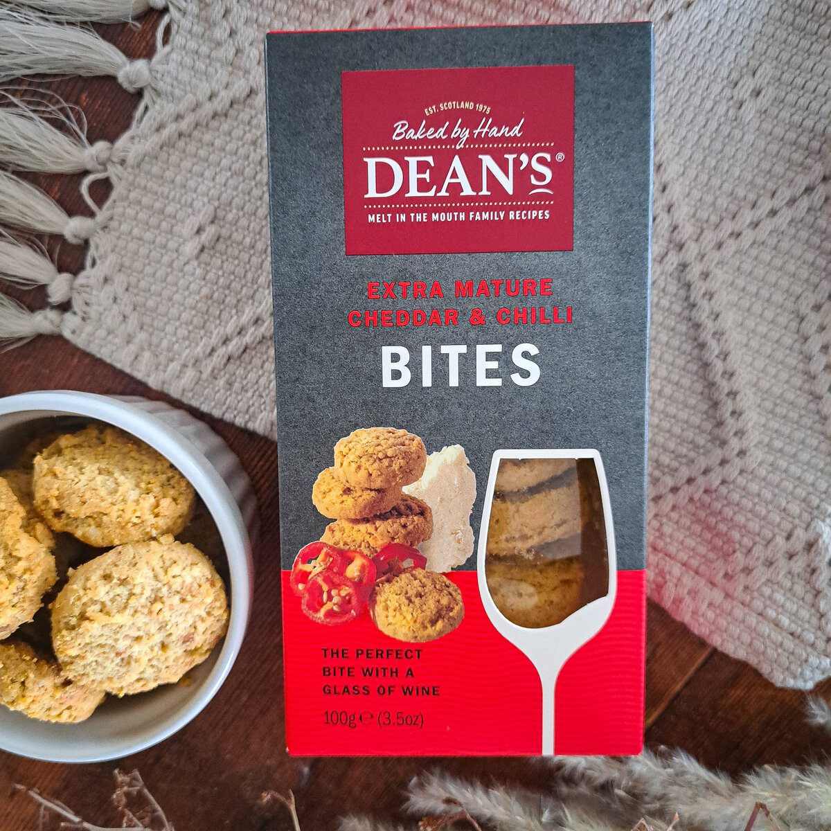 Buy the Extra Mature Cheddar & Chilli Bites 100g online at Dean's of Huntly Ltd