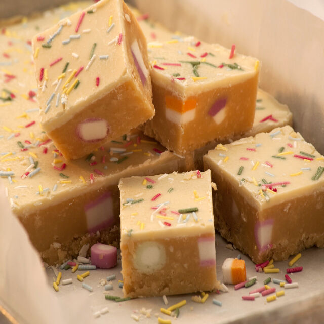 Dolly Mixture Fudge Squares